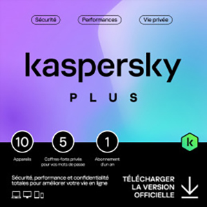 Kaspersky Plus 2025 – Multidevice 10 App 1 An – PC Mac Android iOS – Edition Française